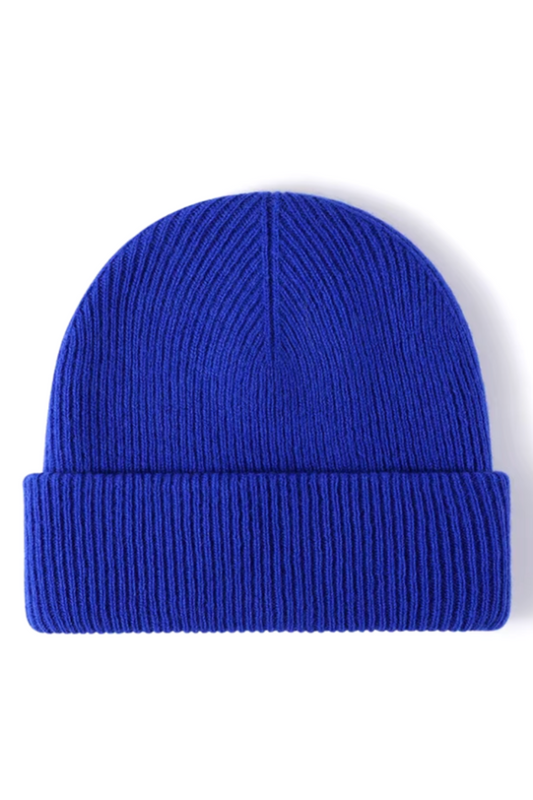 Merino Wool Beanie Hat - Blue