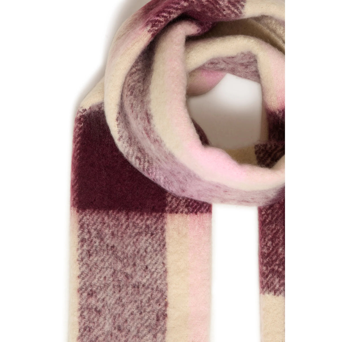 BYWIBKE Fig / Pink Check Scarf