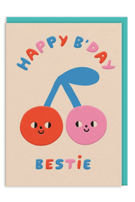 Cherries Bestie Happy Birthday Card