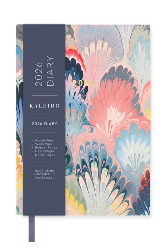 2026 Scalloped Marble Diary (A6)