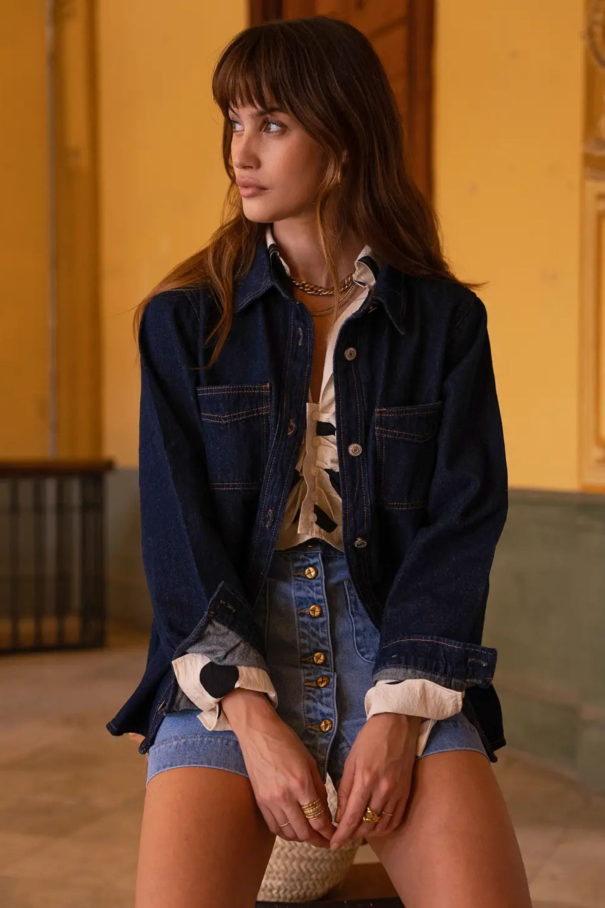 Cheri Denim Shirt - Dark Wash