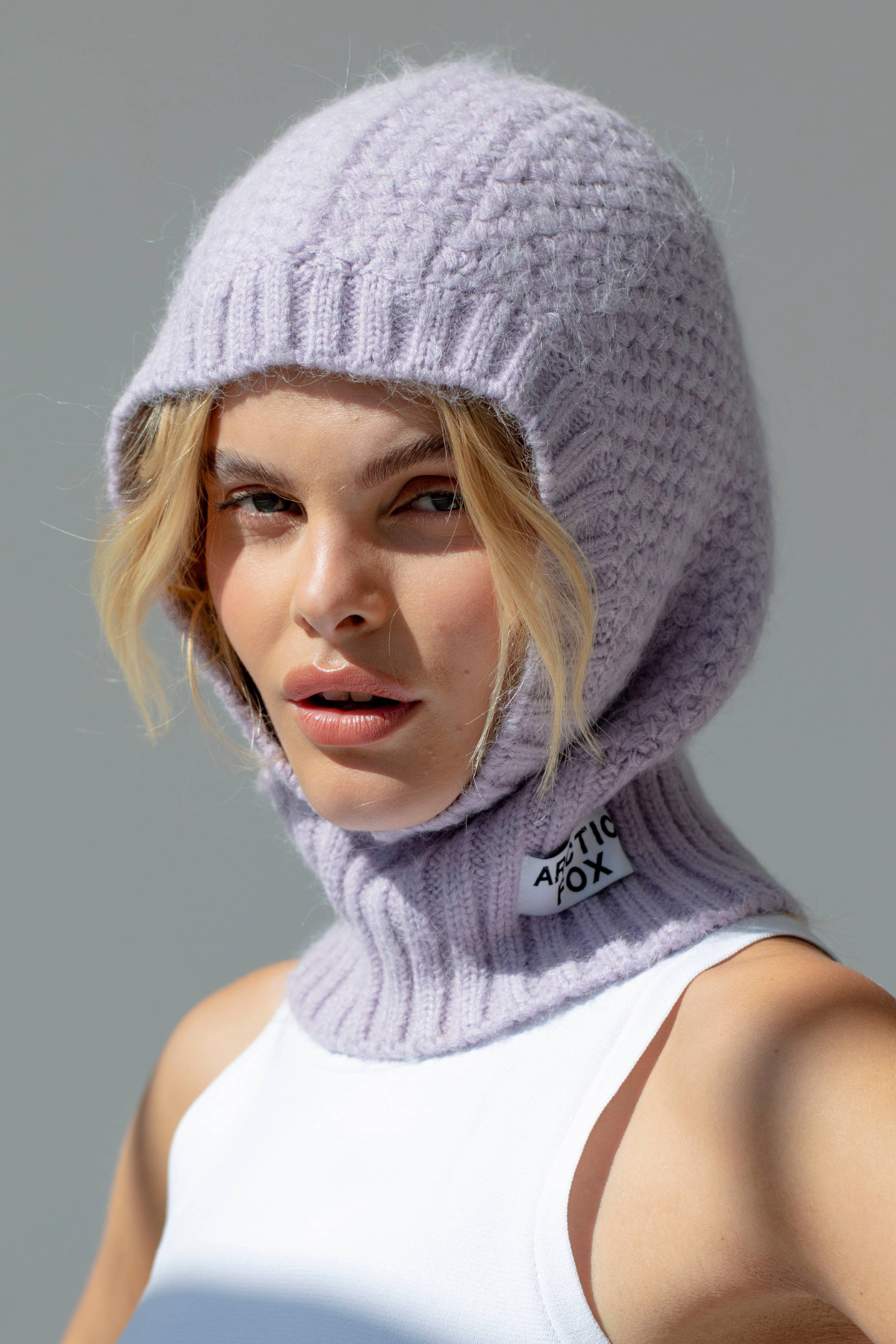 The Alpaca Balaclava Fitted Hood - Lilac