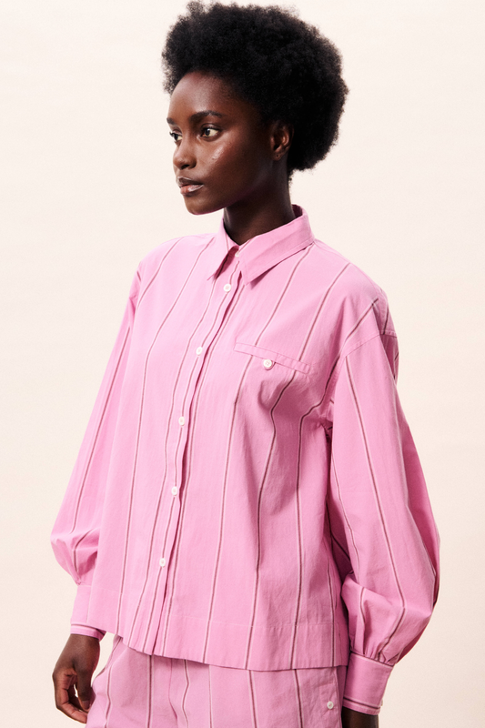 Pink and Violet Cotton Shirt