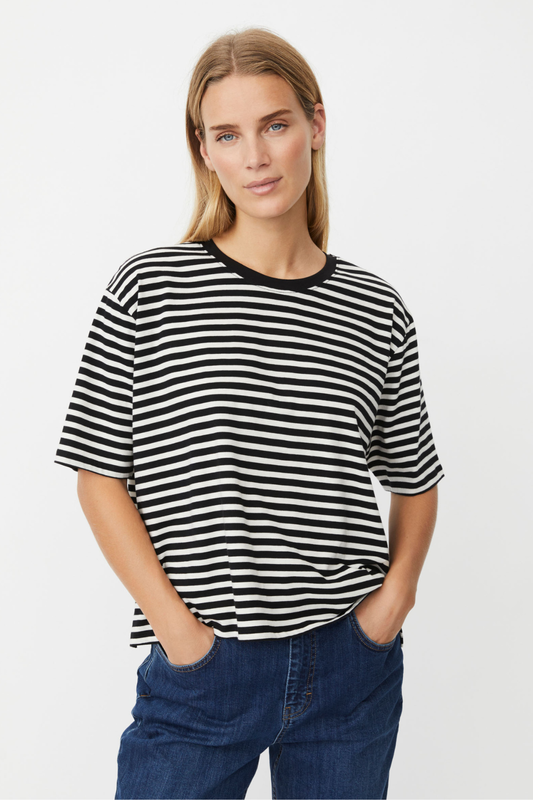 SALE - MaDoreann T-shirt - Black and White Stripe