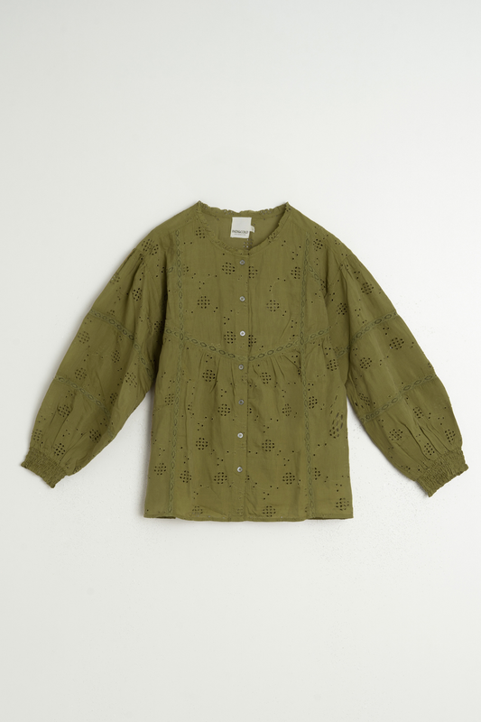 Khaki Embroidered Shirt