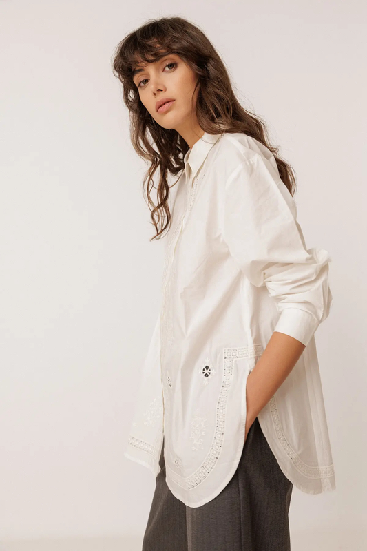 Embroidered Poplin Shirt