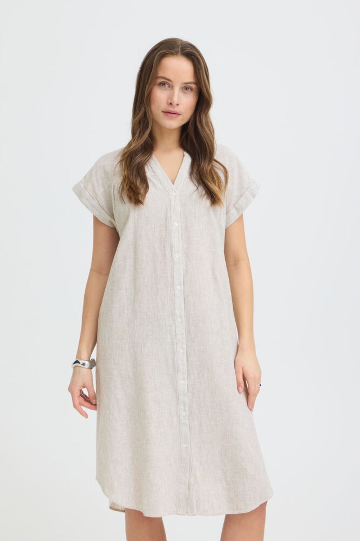 BYIZOLA Green Striped Dress