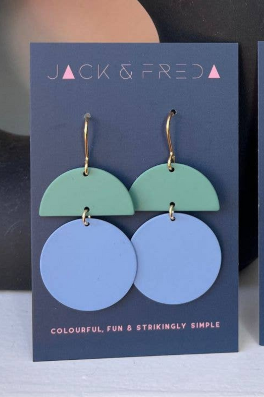 Orla Earrings - Gold - Periwinkle/Mint