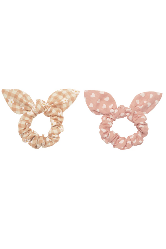 Daisy Gingham Bunny Ears Scrunchies