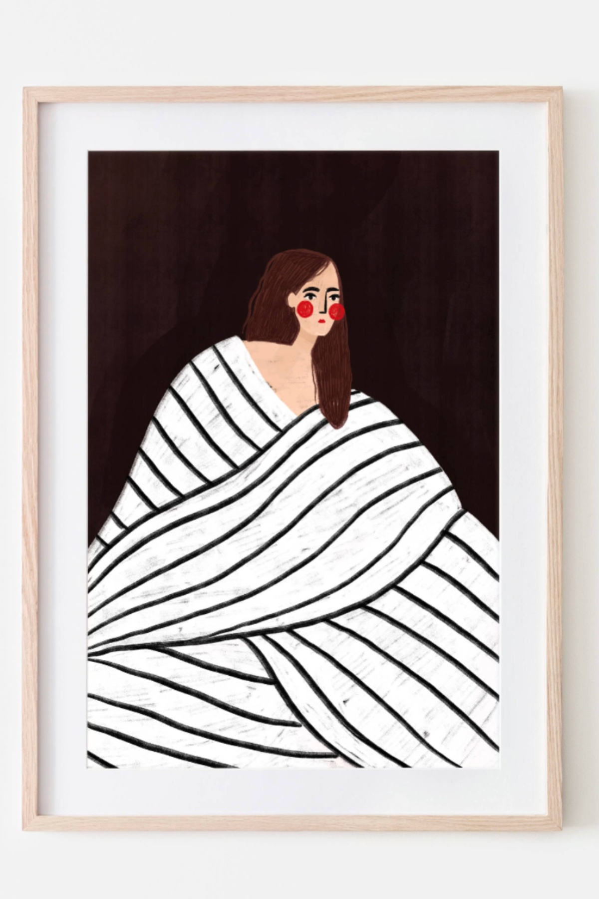 The Woman With The Black and White Stripes - A3 Fine Art Print
