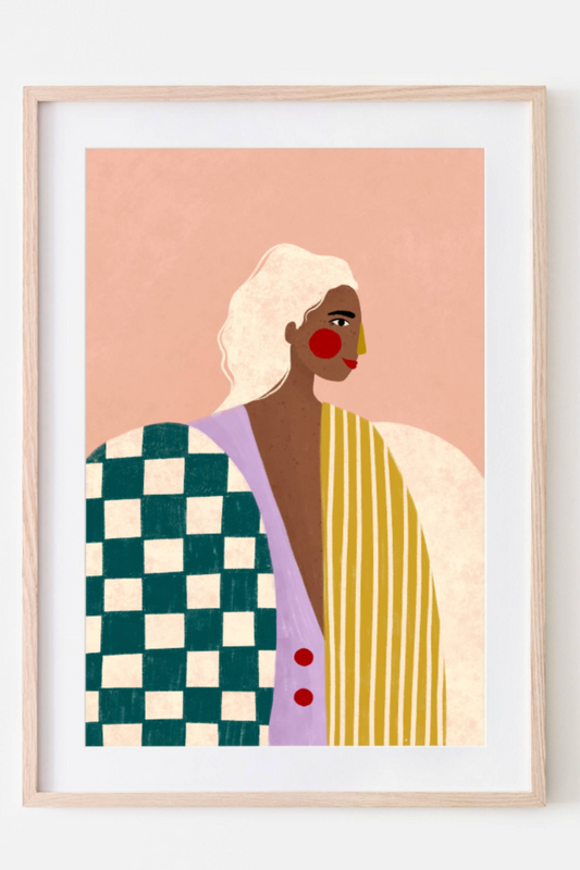 The Woman With The Funky Blouse - A3 Fine Art Print