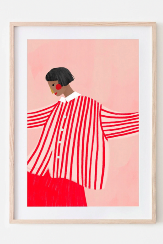 The Woman With The Red Skirt - A3 Fine Art Print