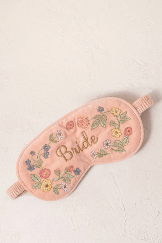 Floral Pink Bride Eye Mask