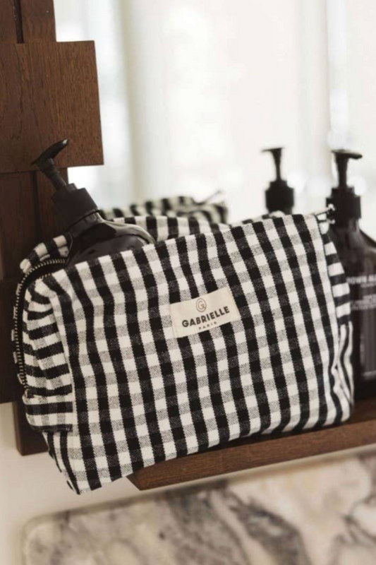 Gingham Print Toilet Bag
