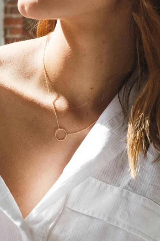 Sterling Silver Minimal Circle Necklace