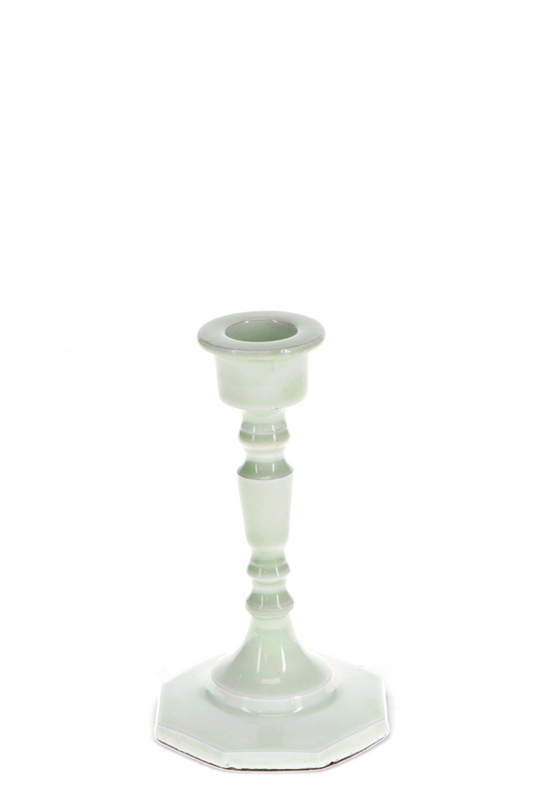 Enamel Candlestick - Green-grey