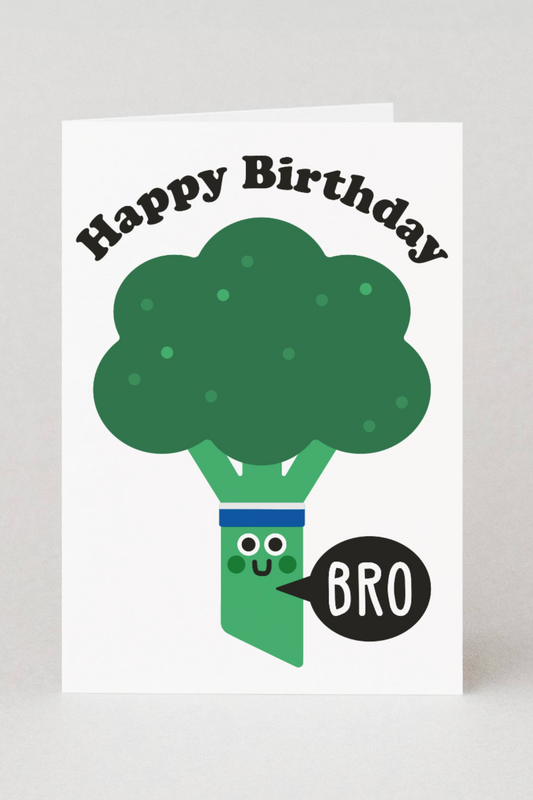 Broccoli Birthday Bro' Card