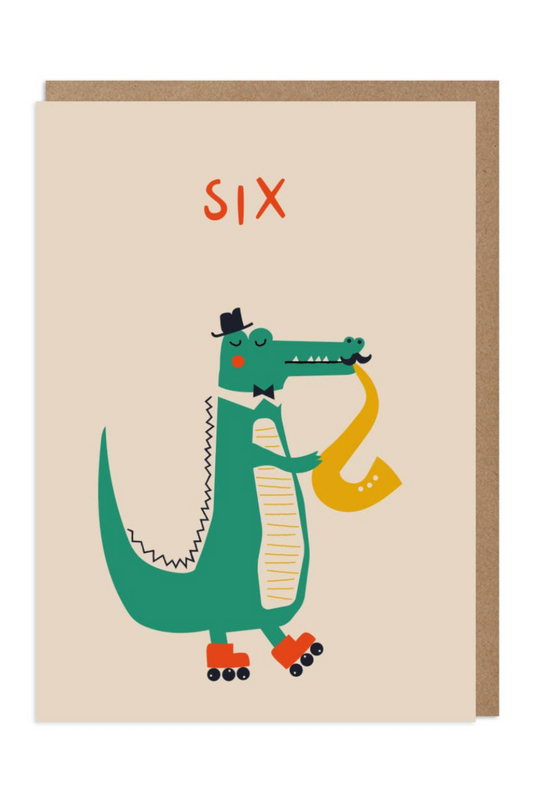 6 Year Old - Crocodile Birthday Card