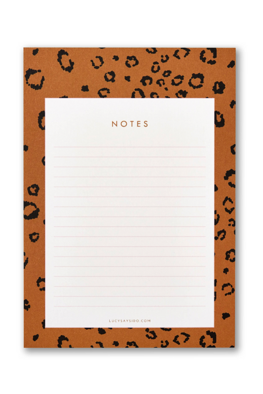 A5 Desk Notepad in Leopard Print