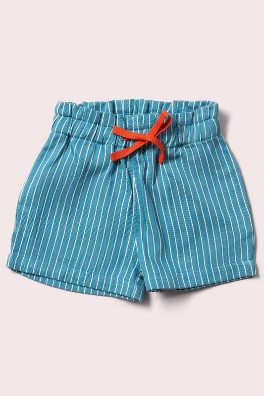 Horizon Blue Striped By The Sea Twill Shorts