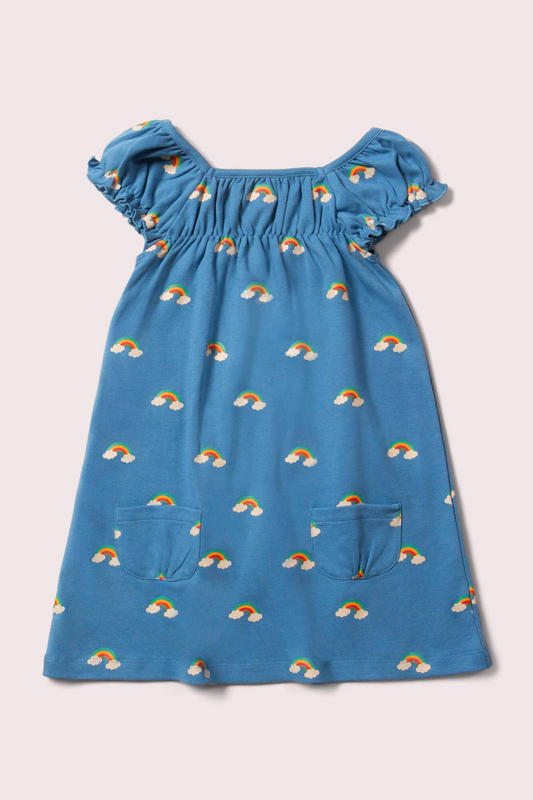 Blue Rainbows Frill Dress