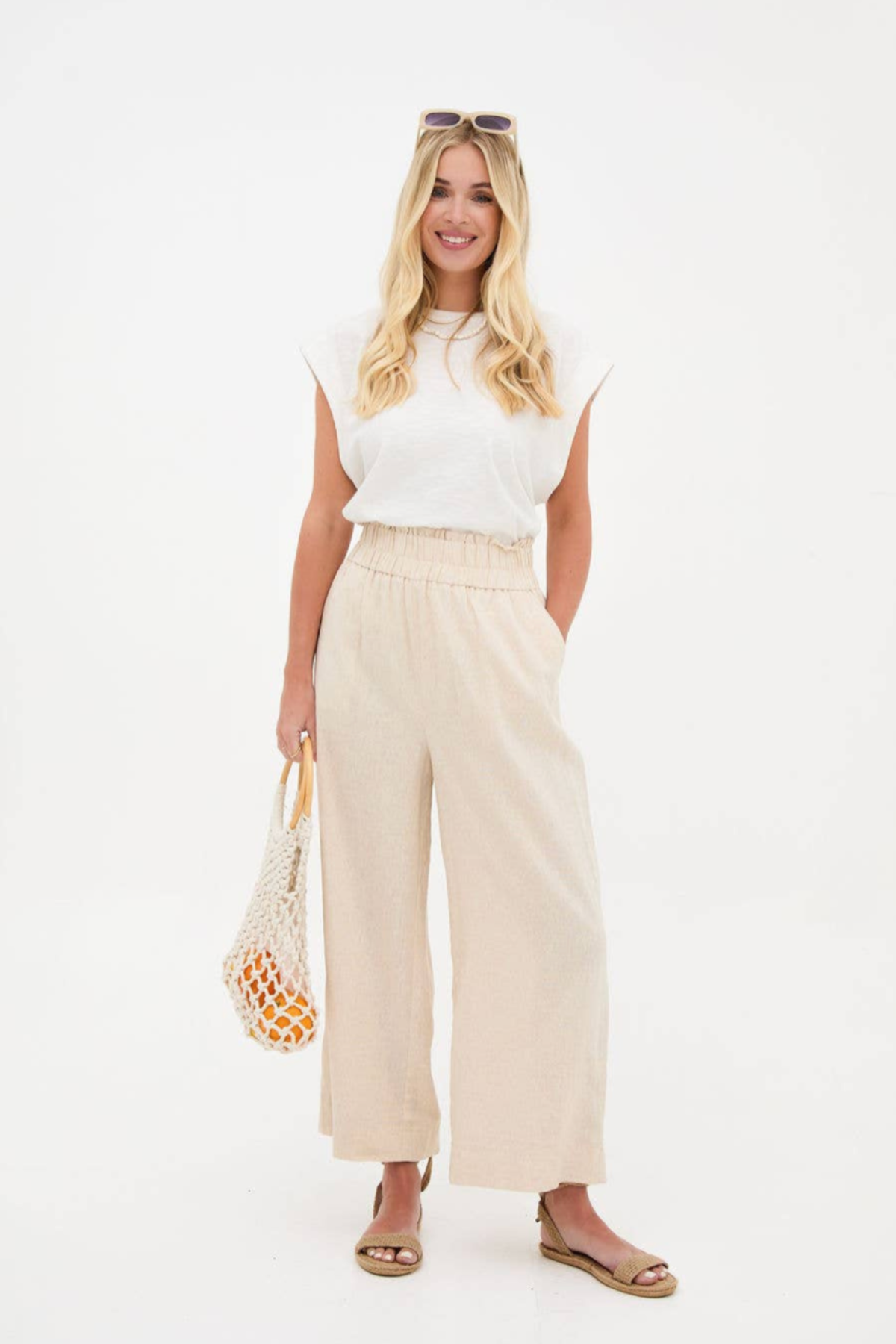 Ria Natural Linen Culottes