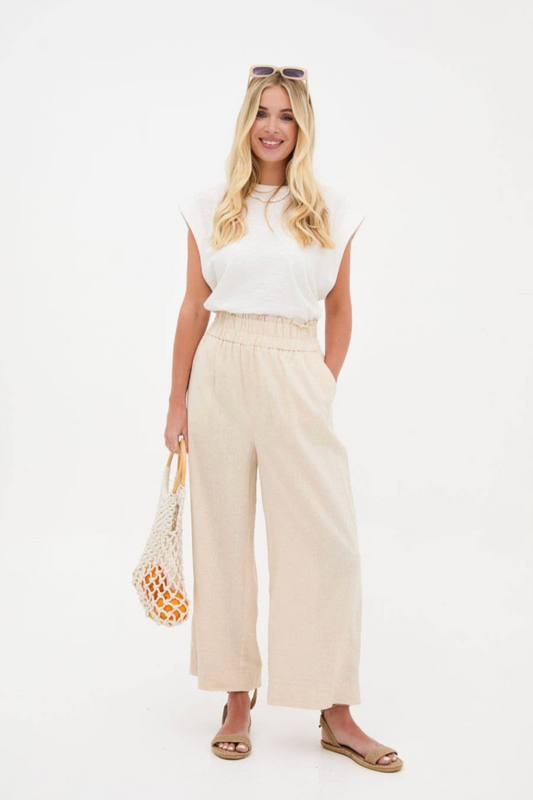Ria Natural Linen Culottes