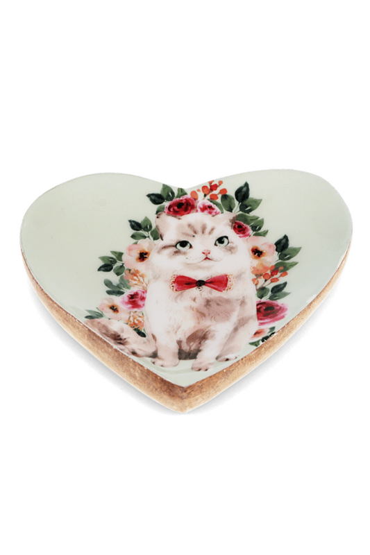 Wooden Heart-Shaped Trinket Dish