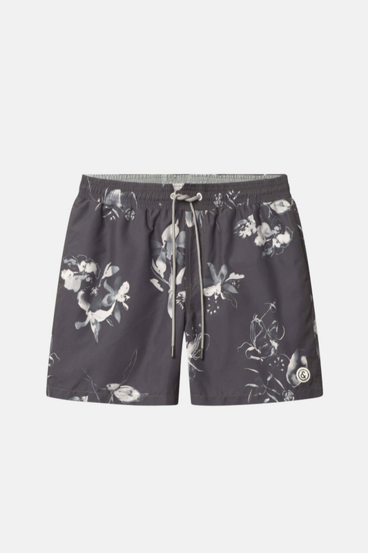 Swim Trunks Printed - Smoke Black