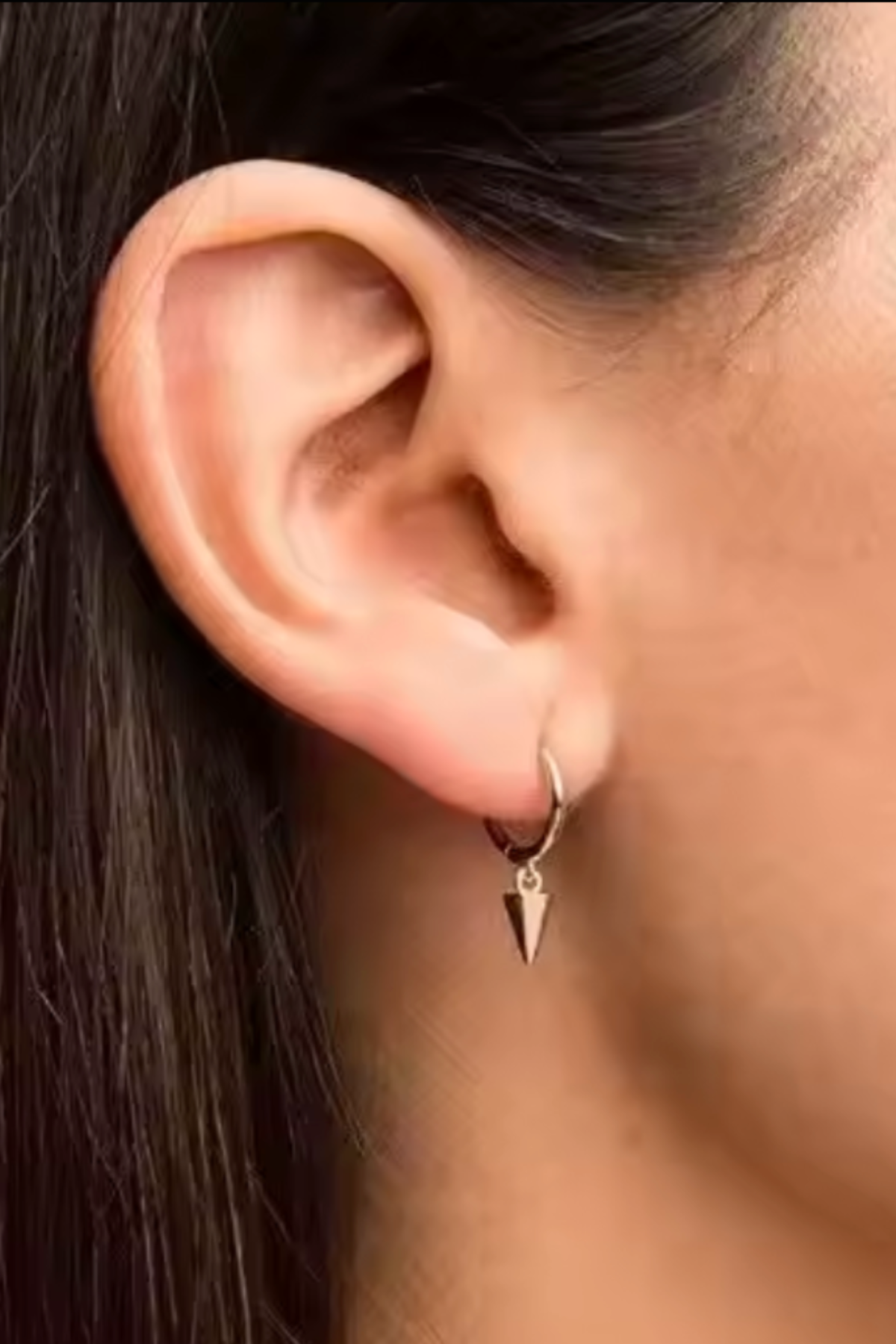 Sterling Silver Spike Huggie Hoop Earrings