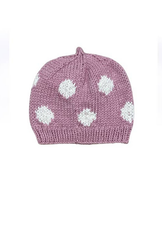 Spotty Pink Knit Baby Hat 