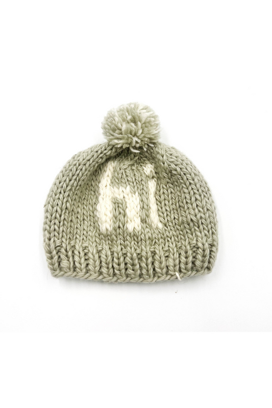 Sage Green Knit Baby Hat (1-2 Years) 