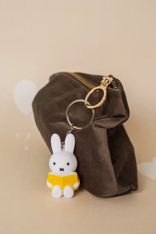 Miffy with Book Keyring - Yellow