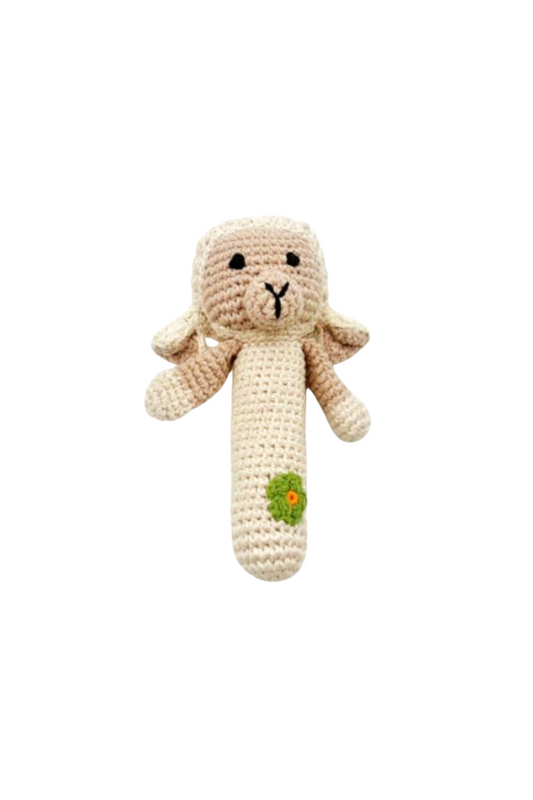 Crochet Lamb Stick Rattle