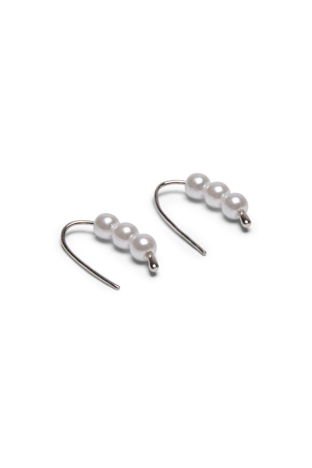 Keswick Beaded Pull Through Earrings - Silver