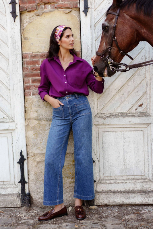 Anne Cropped Wide Leg Jean