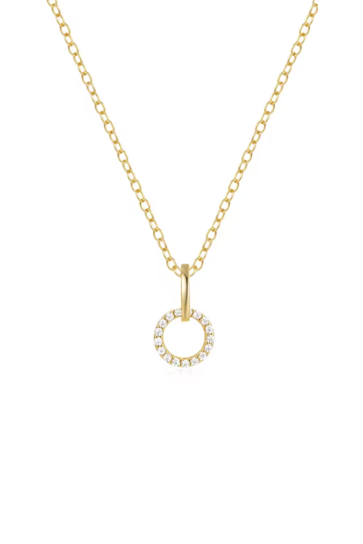 Sterling Silver Zirconia Circle Pendant