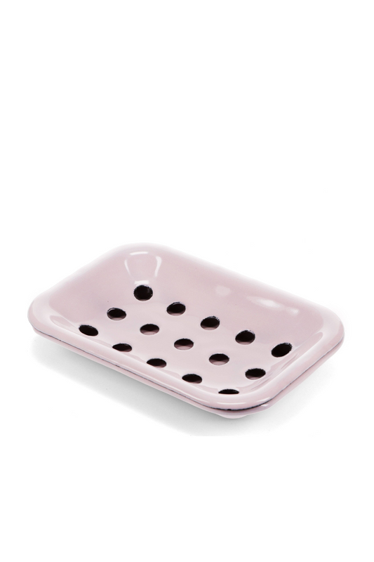 Rex London UK - Two-Part Enamel Soap Dish - Pink