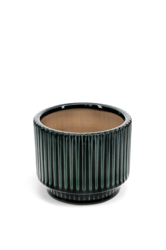 Rex London UK - Ridged Plant Pot - Dark Green