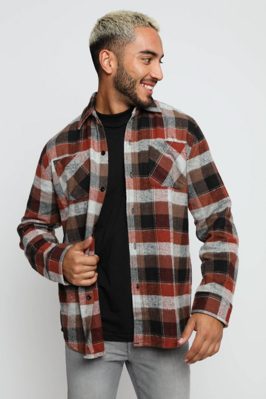 Lumberjack Flannel Check Shirt - Red