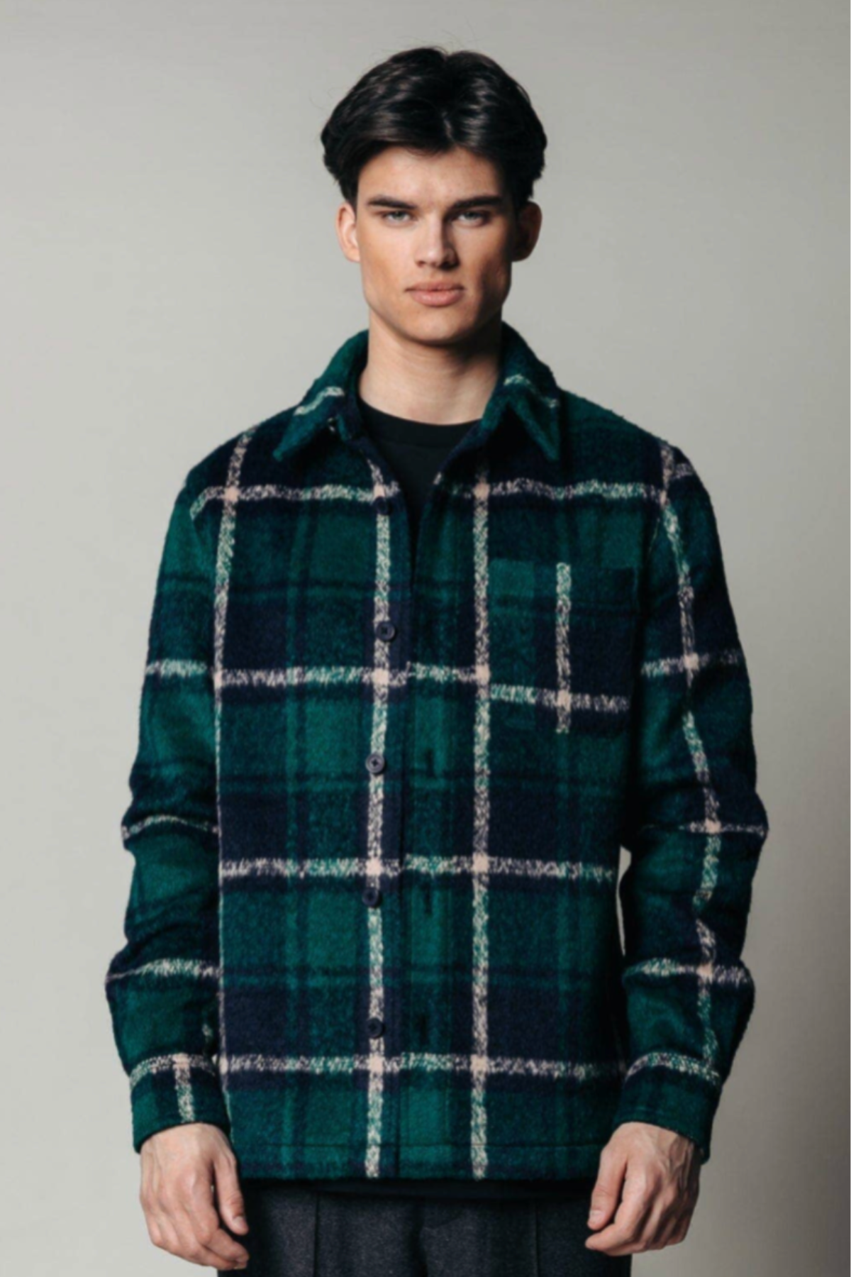 WALKER - Check Shirt in Dark Green