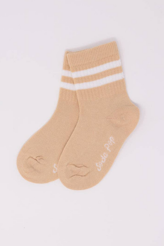 Kids Vintage Sporty Socks - Biscuit