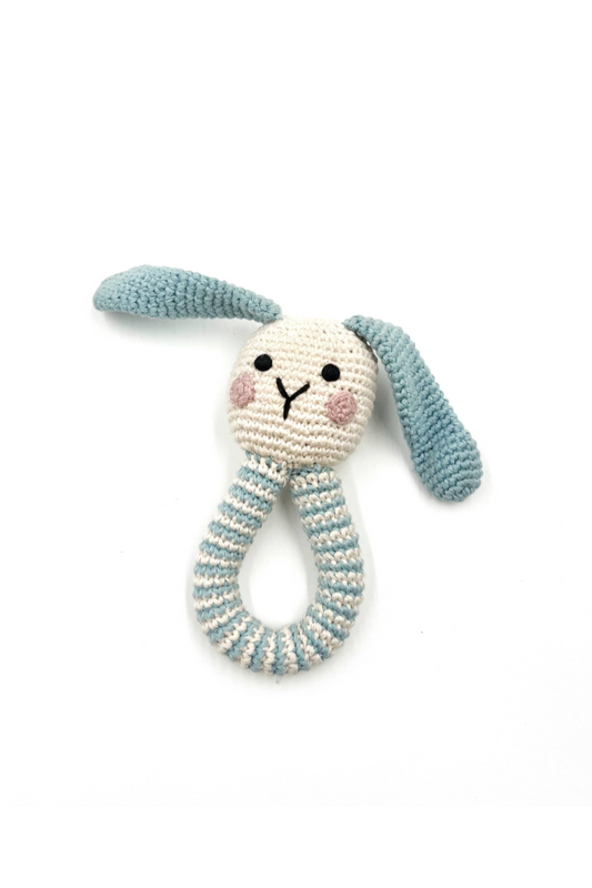 Baby Bunny Rattle Duck Egg Blue