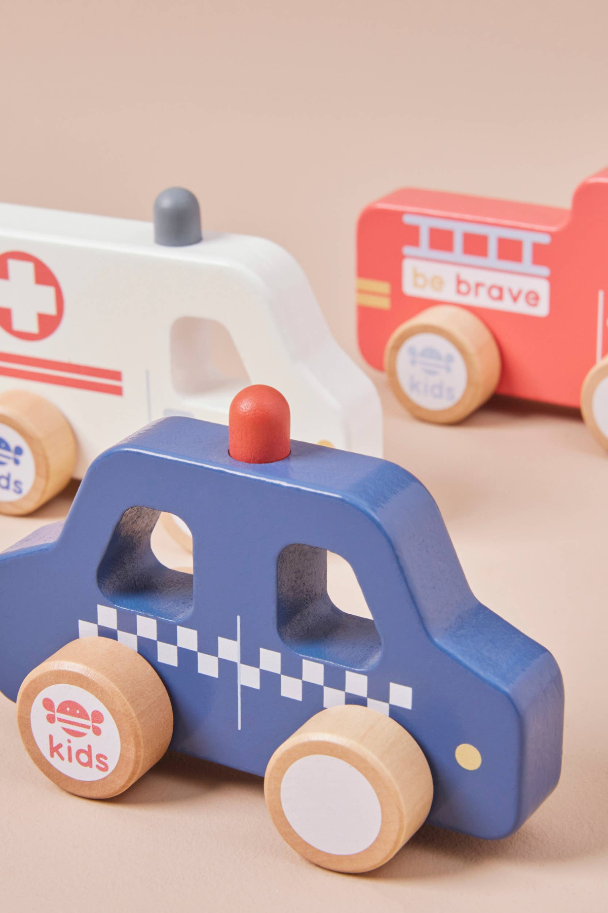 Just Bee Kids - Just Bee Kids Wooden Emergency Vehicle Toys