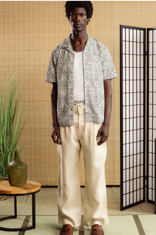Japanese Tile Collared Shirt