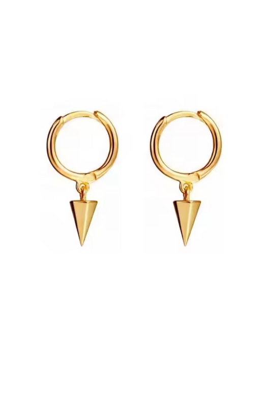 Sterling Silver Spike Huggie Hoop Earrings