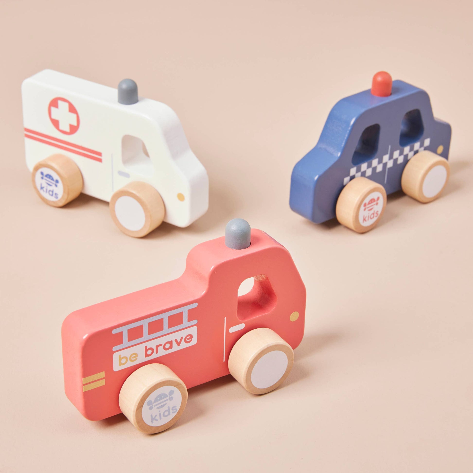 Just Bee Kids - Just Bee Kids Wooden Emergency Vehicle Toys