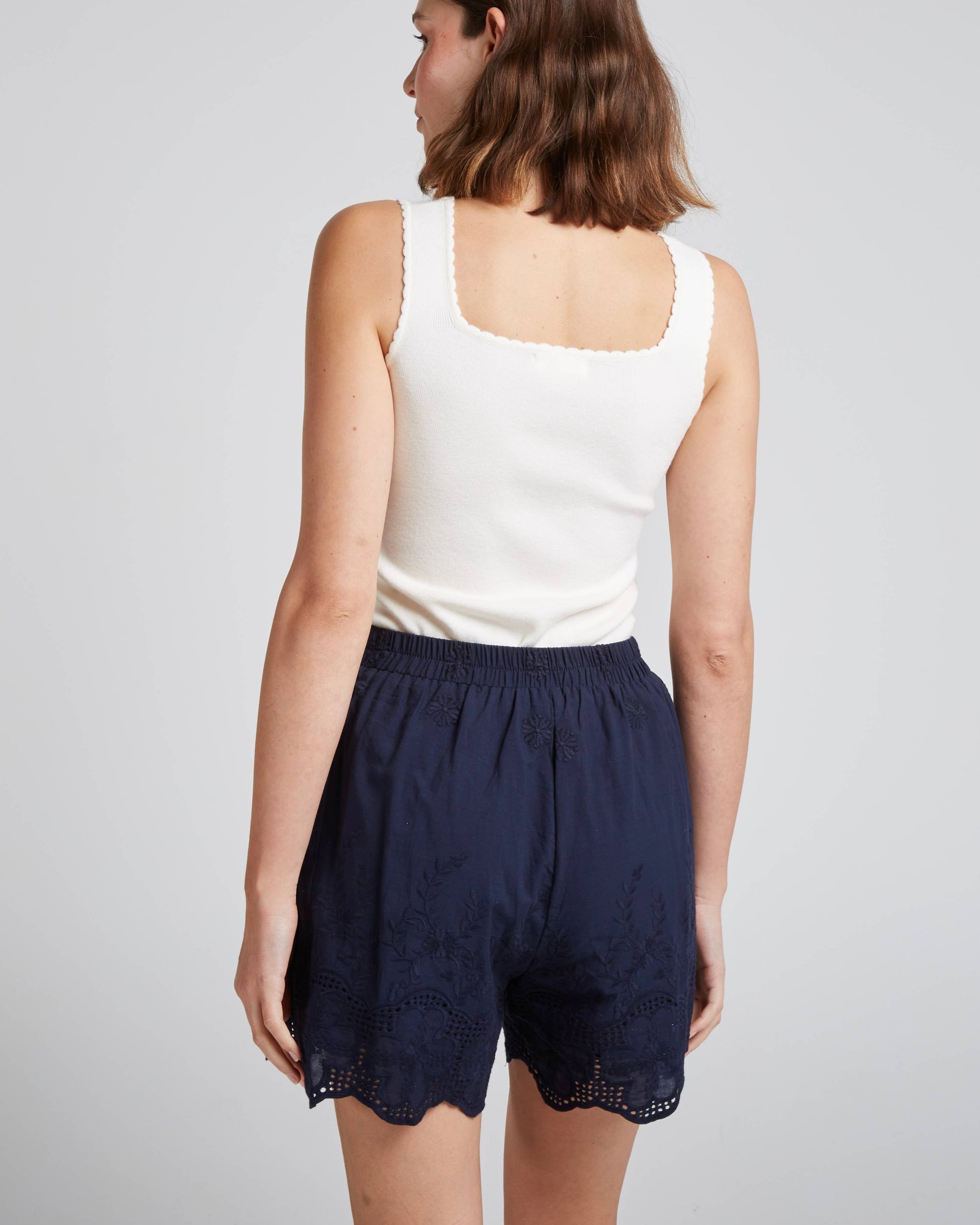 BALEARES Embroidered Cotton Shorts 
