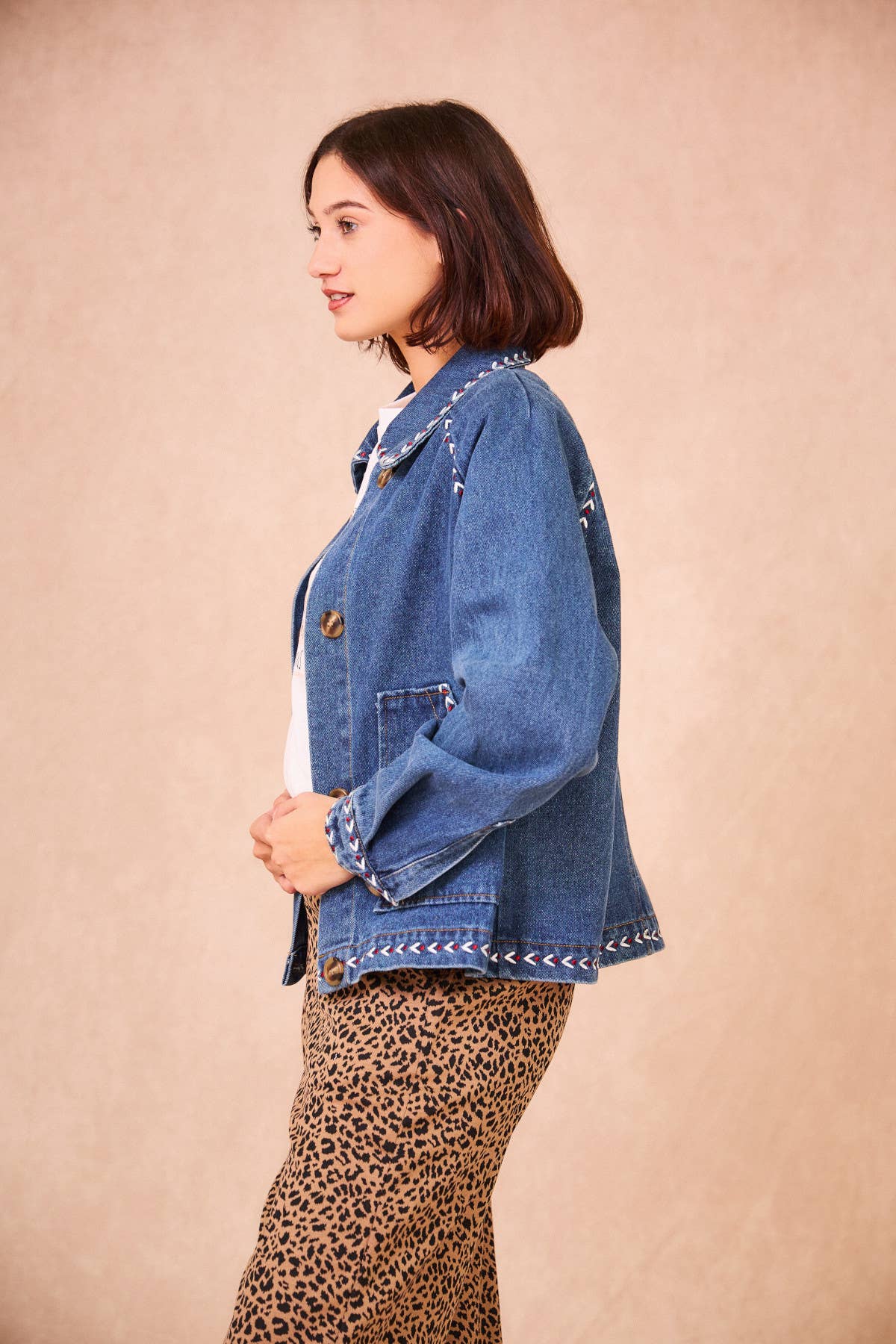 VALENA Embroided Denim Jacket