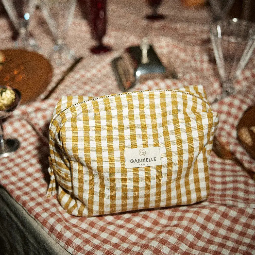 Gingham Print Toilet Bag